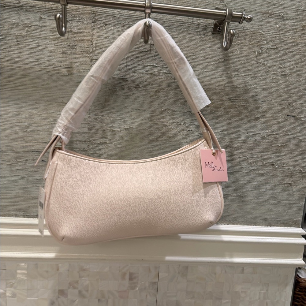 NWT new Anthropologie Mali + Lili Marissa bow shoulder bag cream faux leather - Picture 3 of 17
